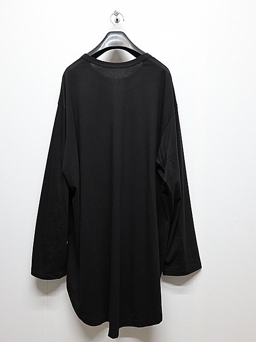 Ground Y饦ɥ磻/SILKETTE JERSEY W/ PAINT PATTERN HEM JUMBO LONG SLEEVED T-SHIRT/BLACKGRAY