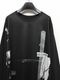 Ground Y饦ɥ磻/SILKETTE JERSEY W/ PAINT PATTERN HEM JUMBO LONG SLEEVED T-SHIRT/BLACKGRAY