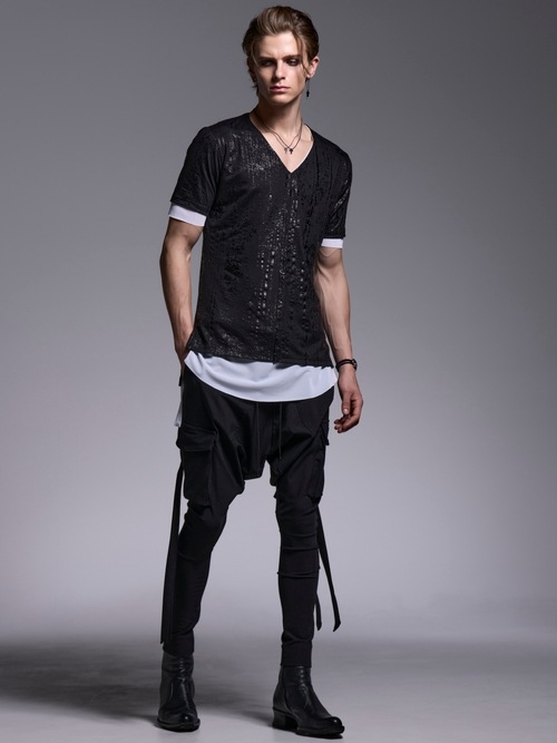 (ͽ���ʡ�4��5������ͽ��/kiryuyrik������奦����奦/High Tension Jersey Saruel Pants/Black