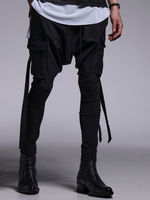 (ͽ���ʡ�4��5������ͽ��/kiryuyrik������奦����奦/High Tension Jersey Saruel Pants/Black