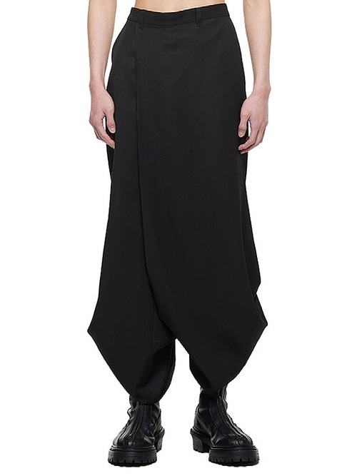 (ͽ����)8��9������ͽ��/JULIUS����ꥦ��/VISCOSE/SLUB WOOL TWILL TROUSERS1/BLACK