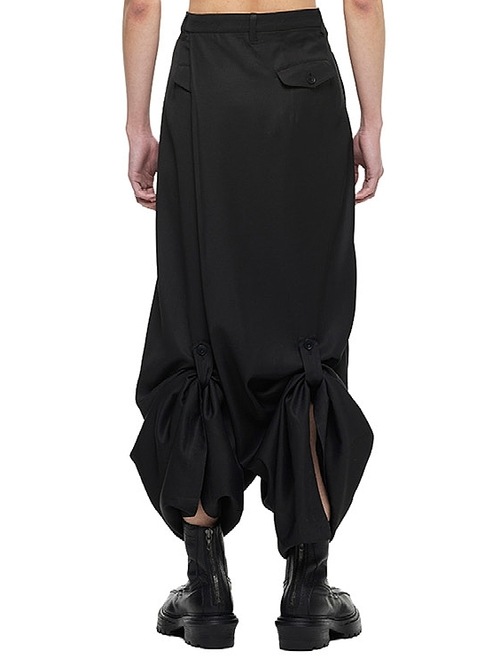 (ͽ����)8��9������ͽ��/JULIUS����ꥦ��/VISCOSE/SLUB WOOL TWILL TROUSERS1/BLACK