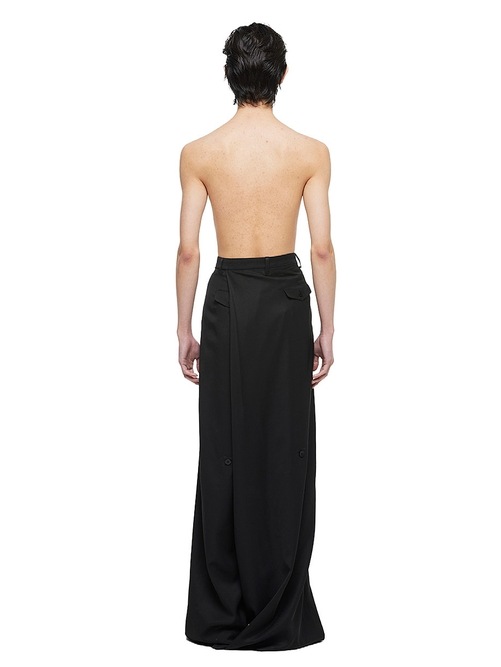 (ͽ����)8��9������ͽ��/JULIUS����ꥦ��/VISCOSE/SLUB WOOL TWILL TROUSERS1/BLACK