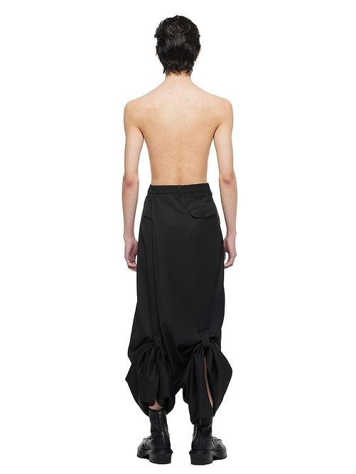 (ͽ����)8��9������ͽ��/JULIUS����ꥦ��/VISCOSE/SLUB WOOL TWILL TROUSERS1/BLACK