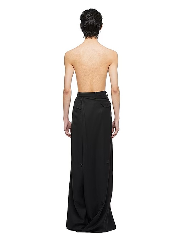 JULIUS����ꥦ��/VISCOSE/SLUB WOOL TWILL TROUSERS1/BLACK