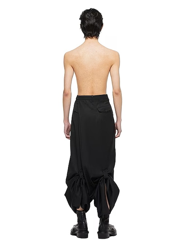 JULIUS����ꥦ��/VISCOSE/SLUB WOOL TWILL TROUSERS1/BLACK