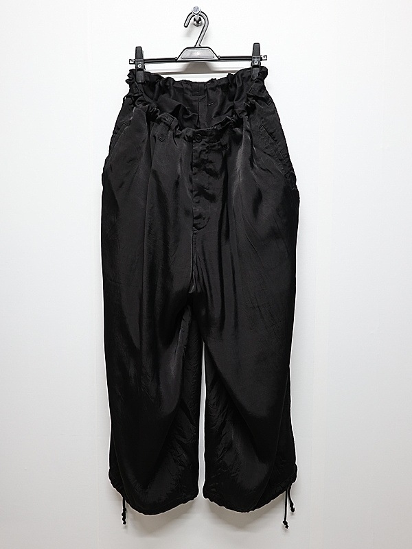 �㴰���Ground Y�����饦��ɥ磻/CU/FIBRIL TWILL W/ GARMENT DYED STANDARD PANTS/BLACK