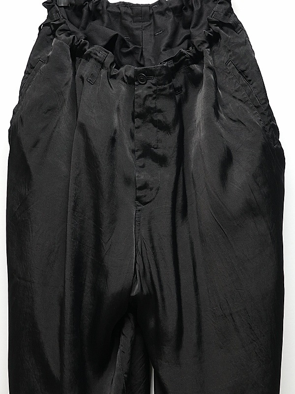 �㴰���Ground Y�����饦��ɥ磻/CU/FIBRIL TWILL W/ GARMENT DYED STANDARD PANTS/BLACK