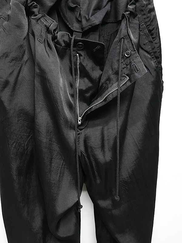 �㴰���Ground Y�����饦��ɥ磻/CU/FIBRIL TWILL W/ GARMENT DYED STANDARD PANTS/BLACK