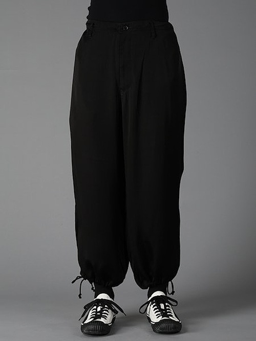 �㴰���Ground Y�����饦��ɥ磻/CU/FIBRIL TWILL W/ GARMENT DYED STANDARD PANTS/BLACK