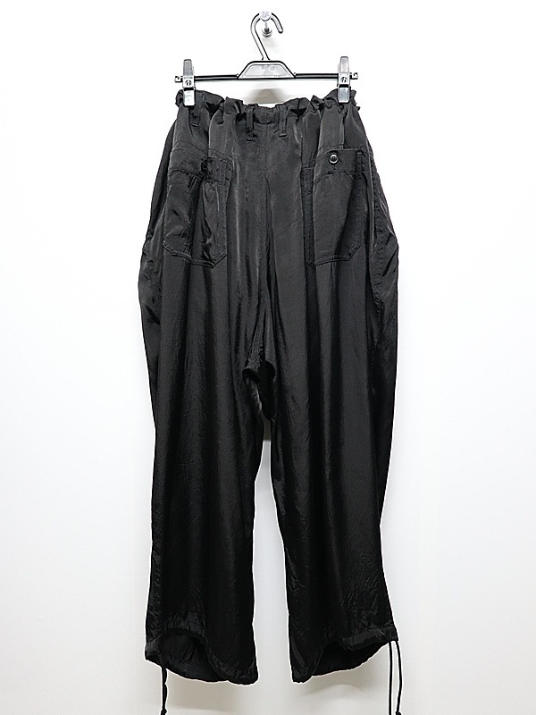 �㴰���Ground Y�����饦��ɥ磻/CU/FIBRIL TWILL W/ GARMENT DYED STANDARD PANTS/BLACK