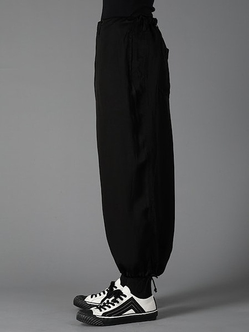 �㴰���Ground Y�����饦��ɥ磻/CU/FIBRIL TWILL W/ GARMENT DYED STANDARD PANTS/BLACK