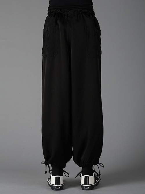 �㴰���Ground Y�����饦��ɥ磻/CU/FIBRIL TWILL W/ GARMENT DYED STANDARD PANTS/BLACK