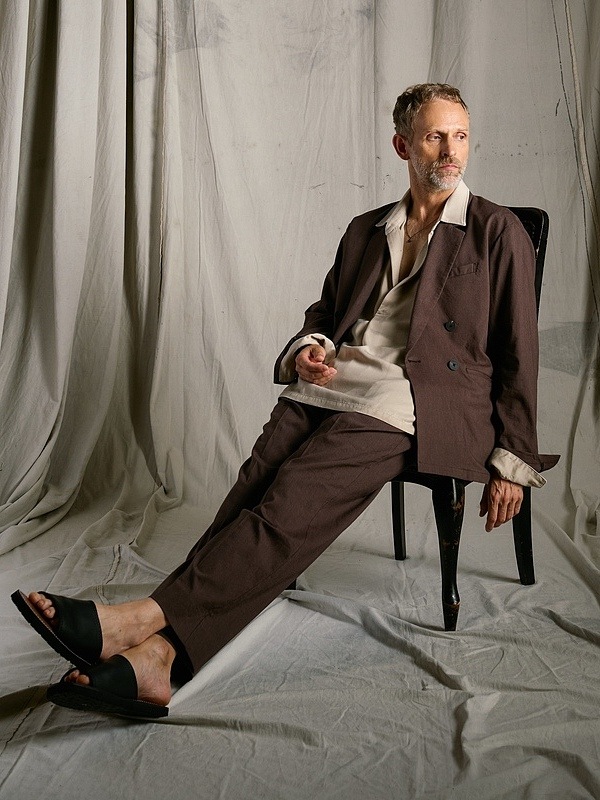 (ͽ���ʡ�3��4������ͽ��/wjk�����֥른��������/viscose linen double-breasted jacket/brown