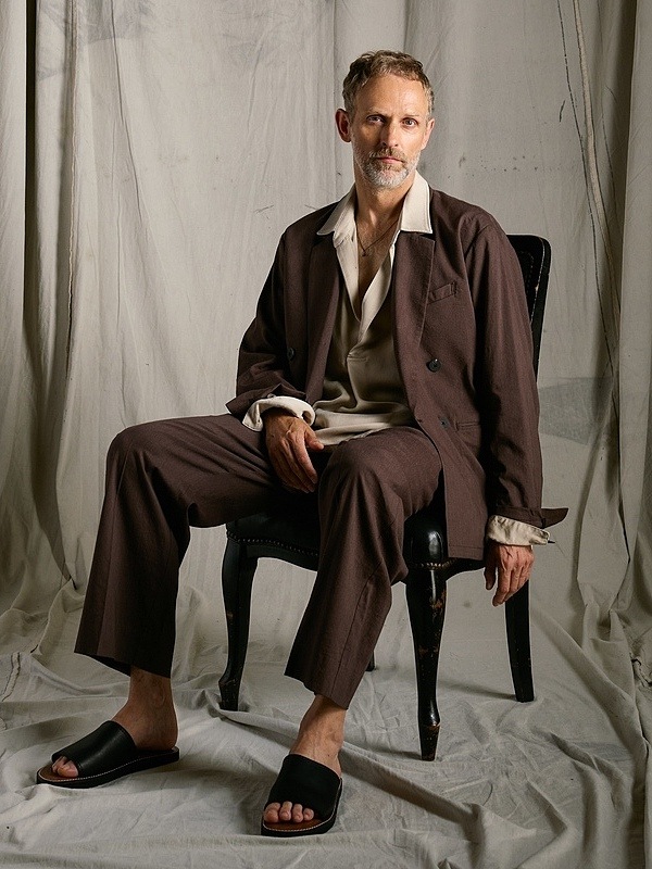 (ͽ���ʡ�3��4������ͽ��/wjk�����֥른��������/viscose linen double-breasted jacket/brown