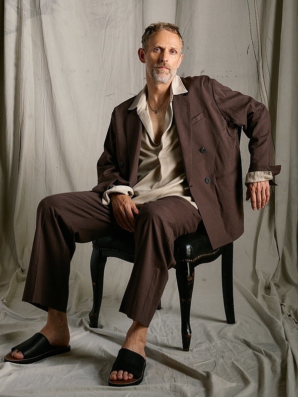 (ͽ���ʡ�3��4������ͽ��/wjk�����֥른��������/viscose linen double-breasted jacket/brown