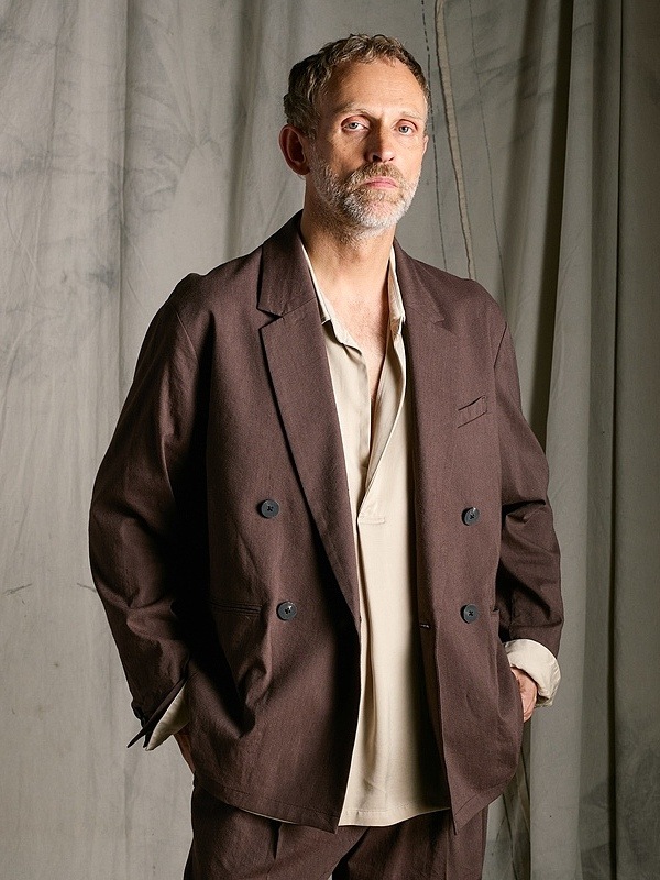 (ͽ���ʡ�3��4������ͽ��/wjk�����֥른��������/viscose linen double-breasted jacket/brown