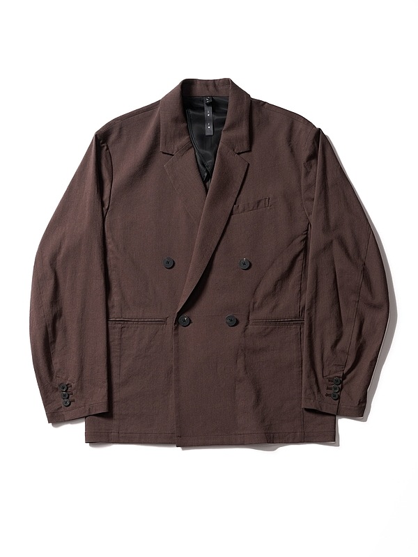 (ͽ���ʡ�3��4������ͽ��/wjk�����֥른��������/viscose linen double-breasted jacket/brown