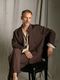 (ͽ���ʡ�3��4������ͽ��/wjk�����֥른��������/viscose linen double-breasted jacket/brown