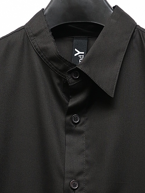 Ground Y饦ɥ磻/TR VIYELLA ONE SIDED COLLAR SHIRT/BLACK