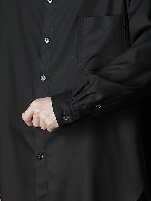 Ground Y饦ɥ磻/TR VIYELLA ONE SIDED COLLAR SHIRT/BLACK