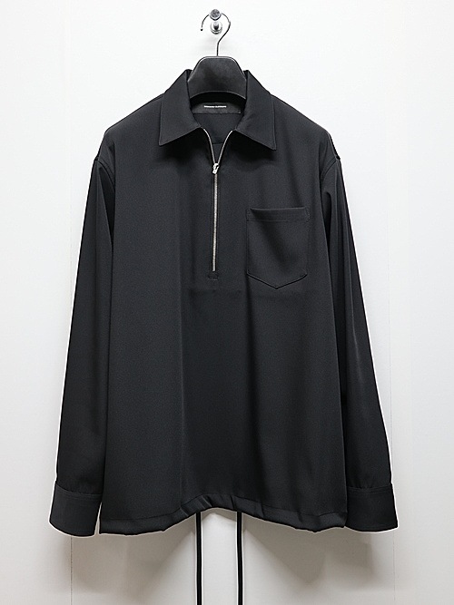 RESOUND CLOTHING���ꥵ����ɥ���������/PULLOVER satin shirt/BLACK