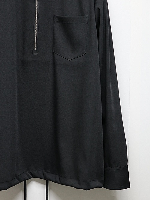 RESOUND CLOTHING���ꥵ����ɥ���������/PULLOVER satin shirt/BLACK