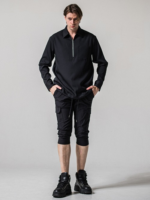 (ͽ���ʡ�3��4������ͽ��/39TH RESOUND CLOTHING���ꥵ����ɥ���������/PULLOVER satin shirt/BLACK