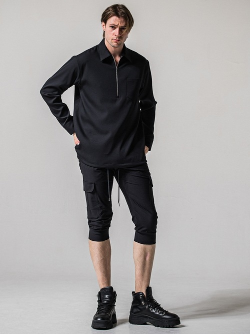 (ͽ���ʡ�3��4������ͽ��/39TH RESOUND CLOTHING���ꥵ����ɥ���������/PULLOVER satin shirt/BLACK