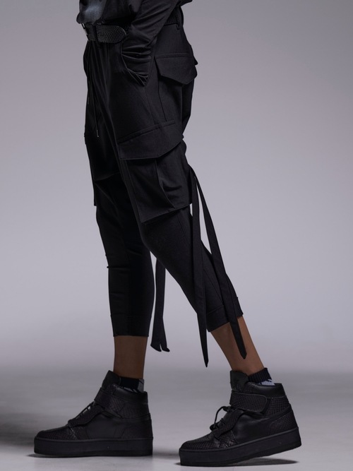(ͽ���ʡ�4��5������ͽ��/kiryuyrik������奦����奦/High Tension Jersey 3/4 Saruel Pants/Black