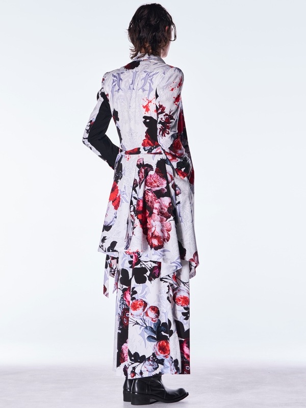 (ͽ���ʡ�9������10������ͽ��/kiryuyrik������奦����奦/Goth Flora Suede Satin Flare Jacket/White