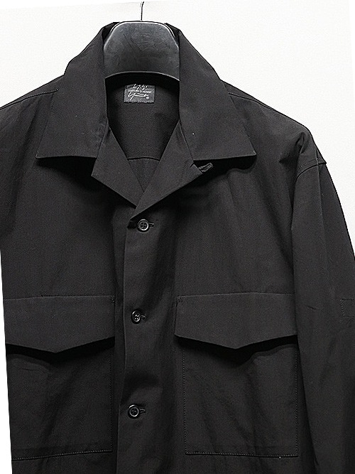 �㴰���Yohji Yamamoto���襦����ޥ��/SUIT BROAD U-CDH OPEN COLLAR SHIRT/BLK