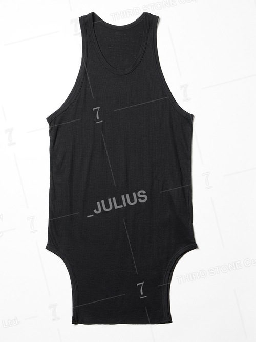 SALE30%OFF/JULIUSꥦ/LYOCELL/COTTON RIB CUT & SEWN7/BLACK.