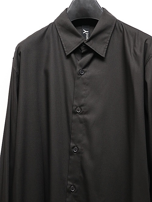 Ground Y�����饦��ɥ磻/TR VIYELLA ASYMMETERY SHIRT/BLACK