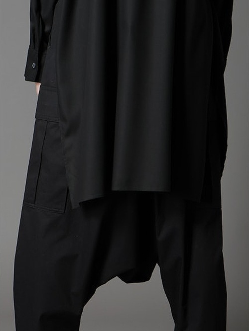 Ground Y�����饦��ɥ磻/TR VIYELLA ASYMMETERY SHIRT/BLACK