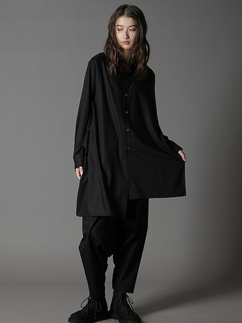 Ground Y�����饦��ɥ磻/TR VIYELLA ASYMMETERY SHIRT/BLACK