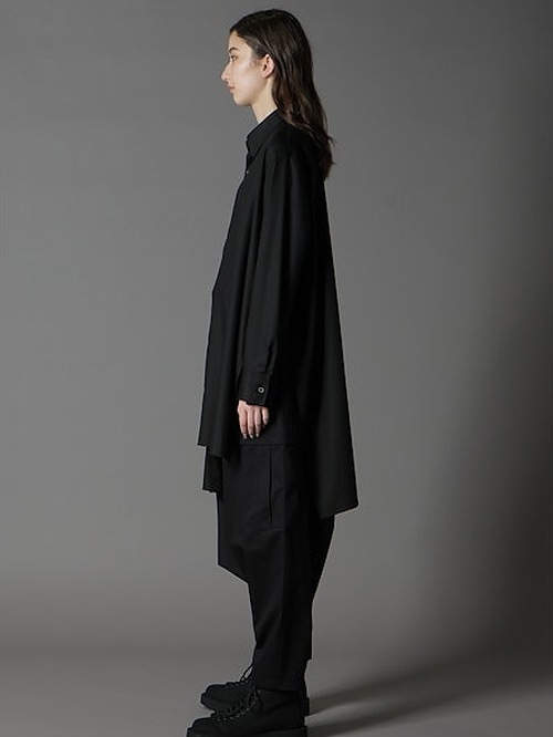 Ground Y�����饦��ɥ磻/TR VIYELLA ASYMMETERY SHIRT/BLACK