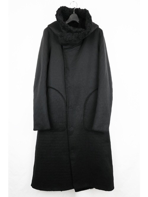 �㴰���nude:masahiko maruyama ���̡���:�ޥ��ҥ��ޥ���/FAKE MOUTON HOODIE COAT/Black