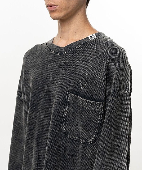 Maison MIHARA YASUHIRO���᥾�� �ߥϥ�䥹�ҥ�/BLEACHED LONG SLEEVES T/BLACK