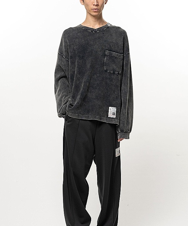 Maison MIHARA YASUHIRO���᥾�� �ߥϥ�䥹�ҥ�/BLEACHED LONG SLEEVES T/BLACK