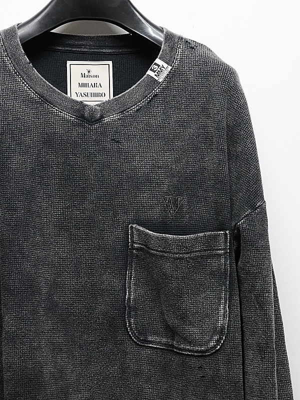 Maison MIHARA YASUHIRO���᥾�� �ߥϥ�䥹�ҥ�/BLEACHED LONG SLEEVES T/BLACK
