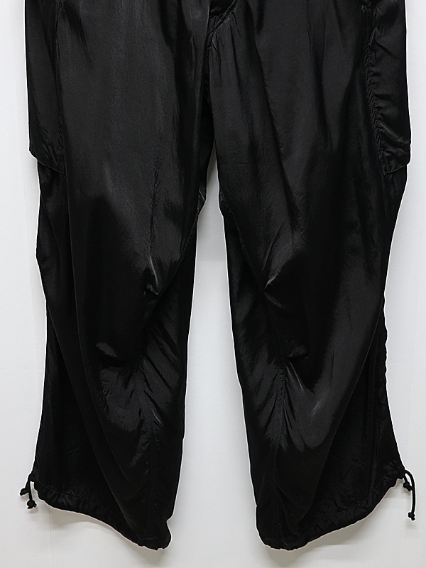 Ground Y�����饦��ɥ磻/CU/FIBRIL TWILL W/ GARMENT DYED HEM RIB PANTS/BLACK