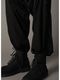 Ground Y�����饦��ɥ磻/CU/FIBRIL TWILL W/ GARMENT DYED HEM RIB PANTS/BLACK