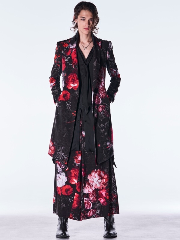 (ͽ���ʡ�9������10������ͽ��/kiryuyrik������奦����奦/Goth Flora Suede Satin Flare Jacket/Black