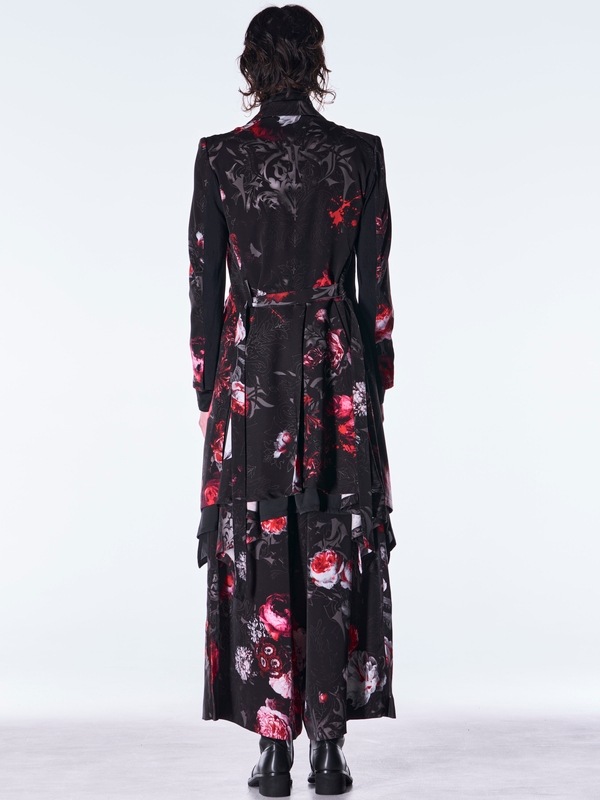 (ͽ���ʡ�9������10������ͽ��/kiryuyrik������奦����奦/Goth Flora Suede Satin Flare Jacket/Black