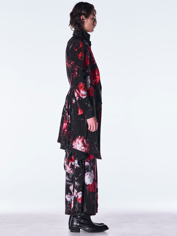 (ͽ���ʡ�9������10������ͽ��/kiryuyrik������奦����奦/Goth Flora Suede Satin Flare Jacket/Black
