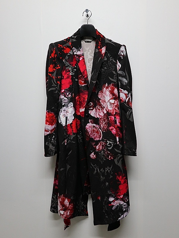 (ͽ���ʡ�9������10������ͽ��/kiryuyrik������奦����奦/Goth Flora Suede Satin Flare Jacket/Black