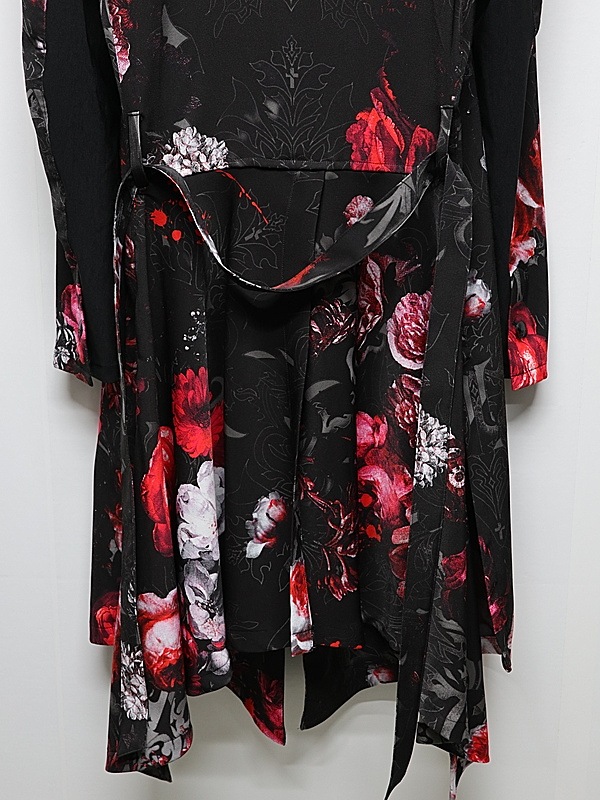 (ͽ���ʡ�9������10������ͽ��/kiryuyrik������奦����奦/Goth Flora Suede Satin Flare Jacket/Black