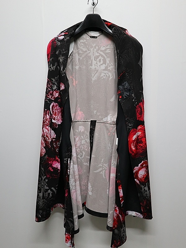 (ͽ���ʡ�9������10������ͽ��/kiryuyrik������奦����奦/Goth Flora Suede Satin Flare Jacket/Black