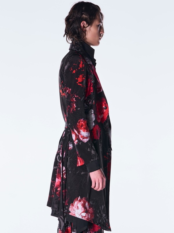 (ͽ���ʡ�9������10������ͽ��/kiryuyrik������奦����奦/Goth Flora Suede Satin Flare Jacket/Black